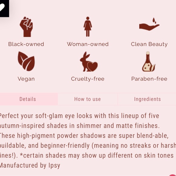 Pink Lipps Fall Sweet Fall Eye Shadow Palette - New - Picture 3 of 10